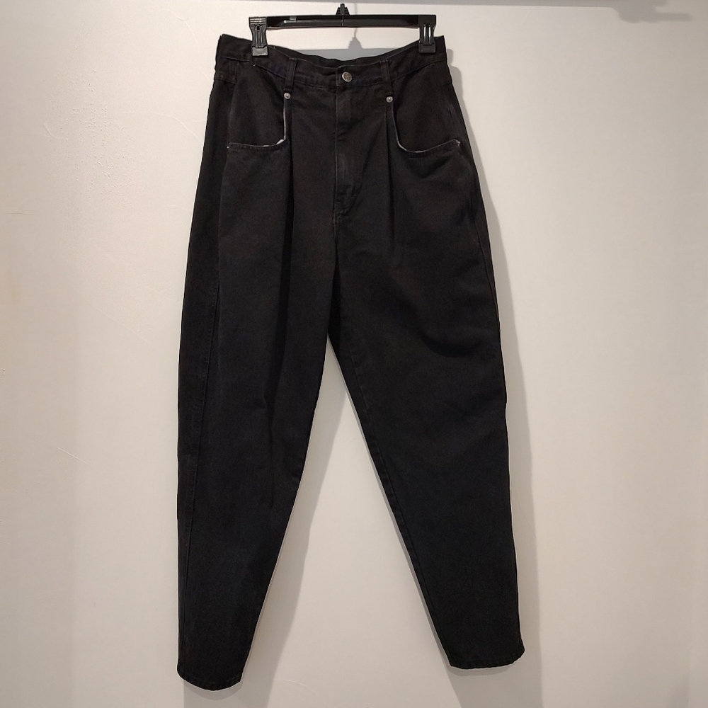 VTG Brittania Balloon Leg Black Denim High Waist Jeans 90s Size 13/14